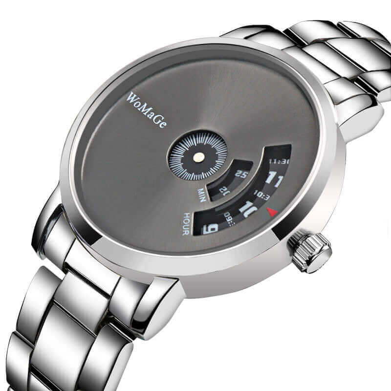 Black Stainless Steel Womage Unique Style Watch