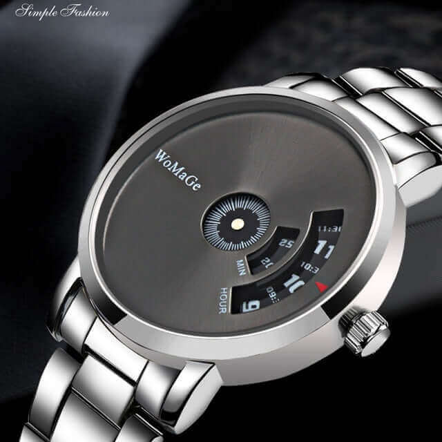 Black Stainless Steel Womage Unique Style Watch