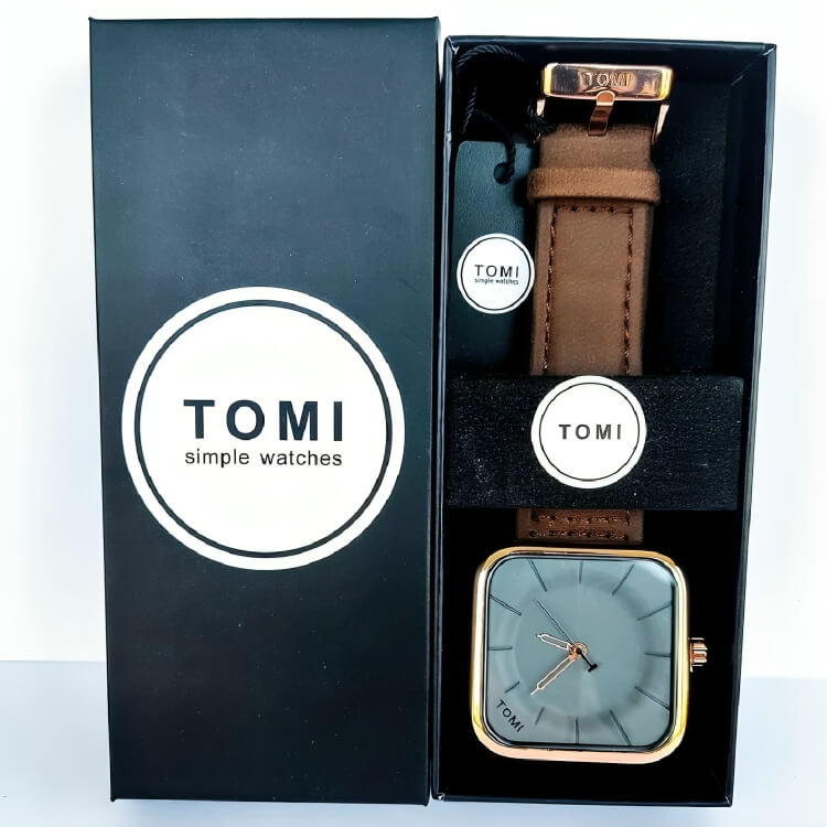 TOMI Pure Lather Strap Waterproof Men's Watch (T-093)