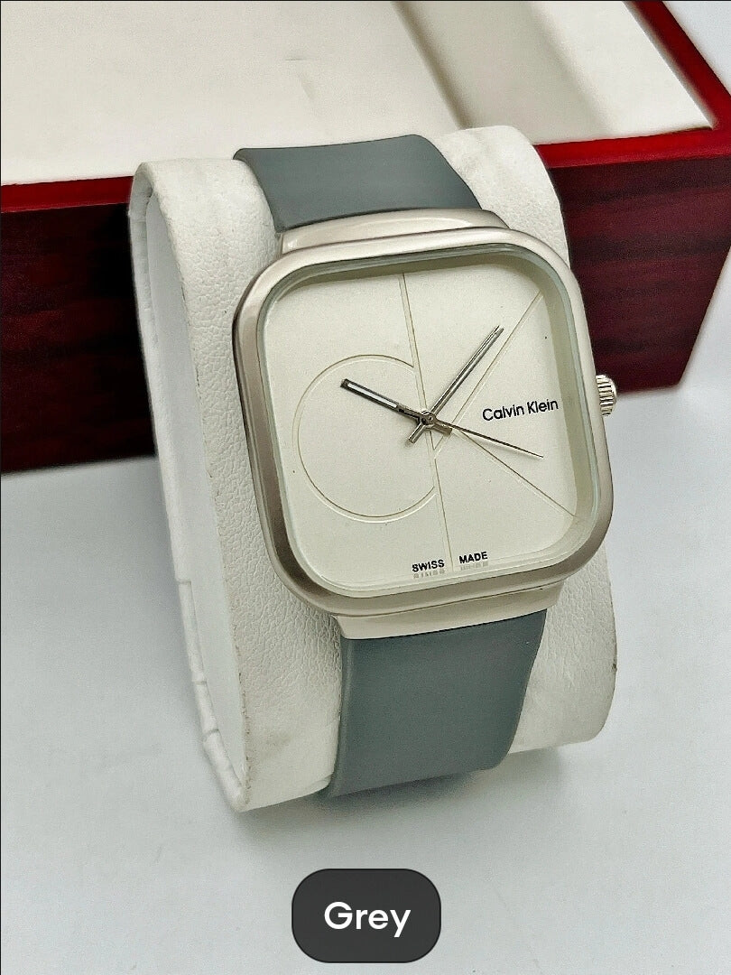 CK Watch Square Dial Premium Rubber Strap