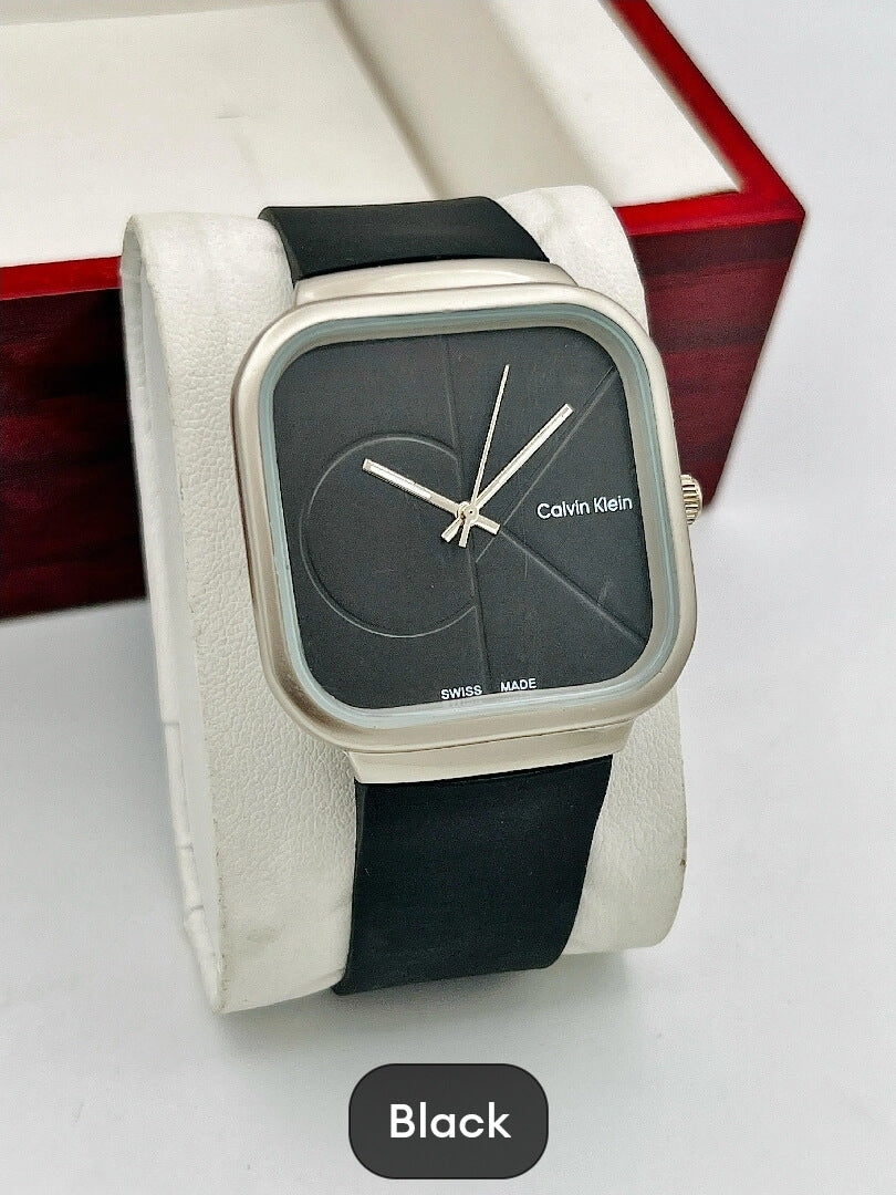 CK Watch Square Dial Premium Rubber Strap