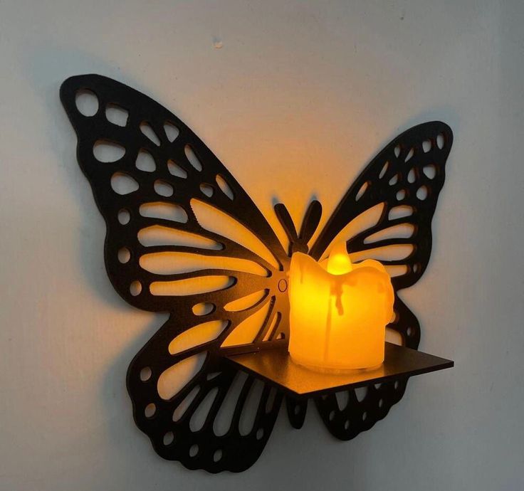 wooden Quality Butterfly Wall Shelf