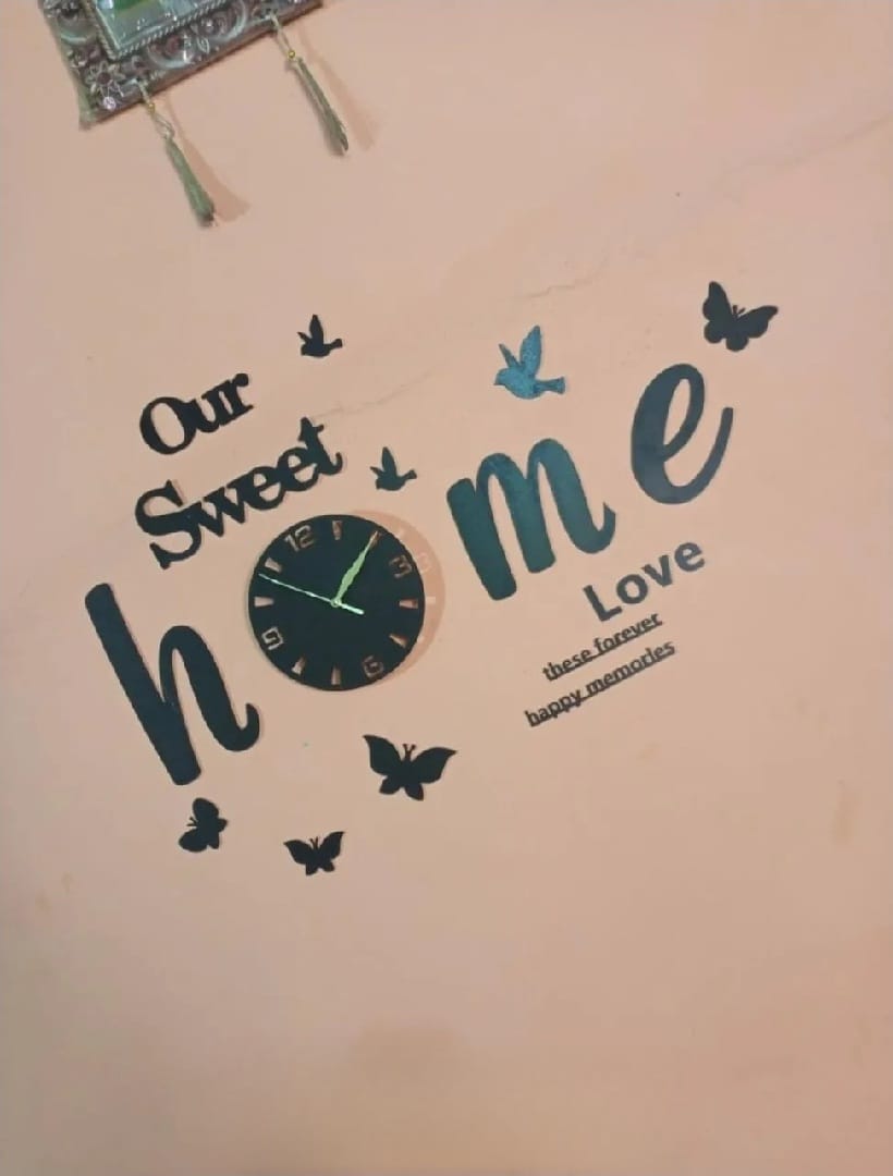 3D Wooden Wall Clock with LED Light