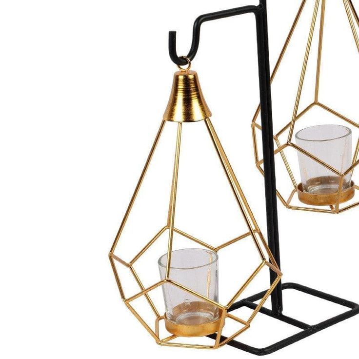 Modern Geometric Hanging Candle & Tealight Holder