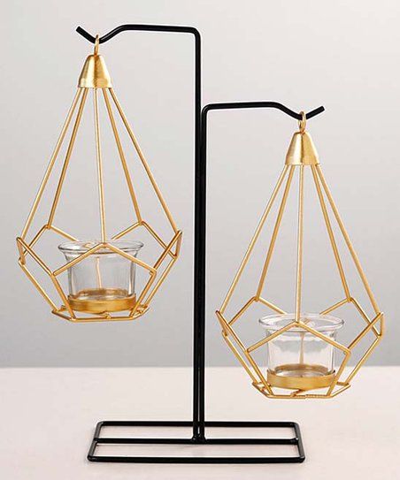 Modern Geometric Hanging Candle & Tealight Holder