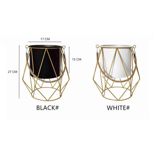 High Quality Metal Body Planter with Faux Plant