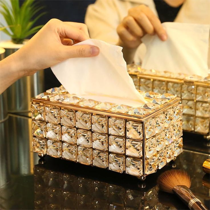 Luxury Crystal Tissue Box Holder | Elegant Decorative  Case