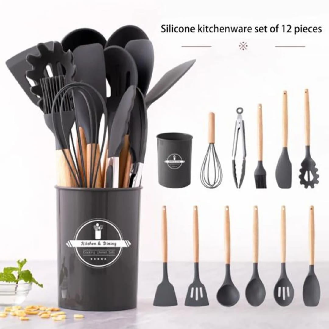12-Piece Premium Silicone Spoon Set | Non-Stick Kitchen Tools