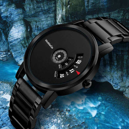Black Stainless Steel Womage Unique Style Watch