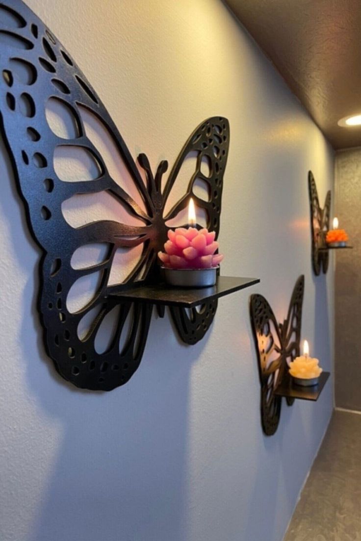 wooden Quality Butterfly Wall Shelf