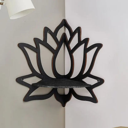 Premium Quality Lotus Shaped Wooden Wall Shelf Big Size