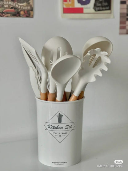 12-Piece Premium Silicone Spoon Set | Non-Stick Kitchen Tools