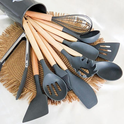 12-Piece Premium Silicone Spoon Set | Non-Stick Kitchen Tools