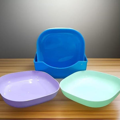 Premium Quality 10-Piece Plastic Colorful Plate Set