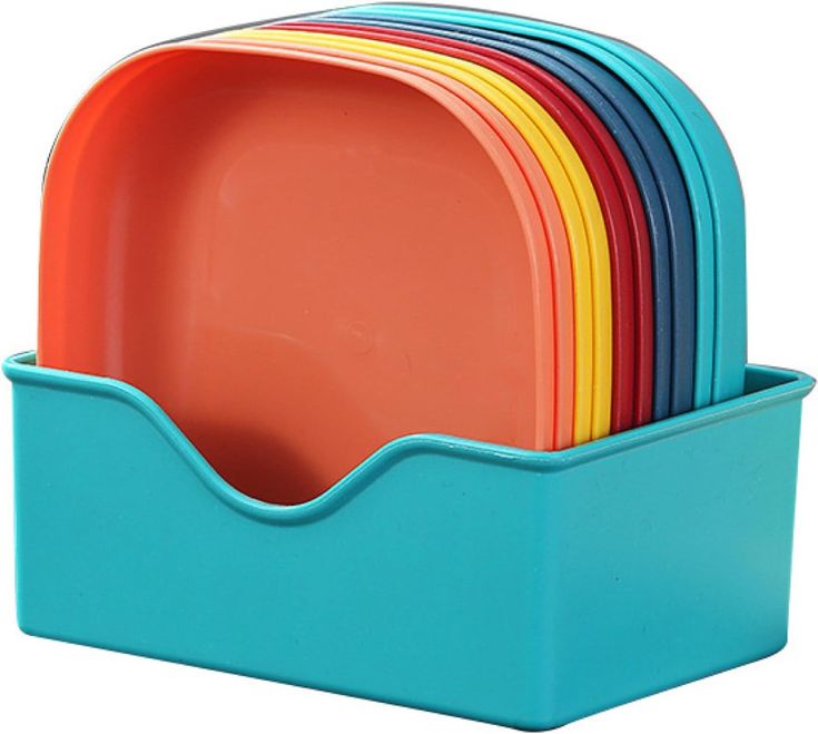Premium Quality 10-Piece Plastic Colorful Plate Set