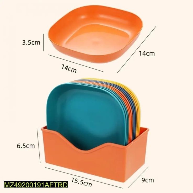 Premium Quality 10-Piece Plastic Colorful Plate Set