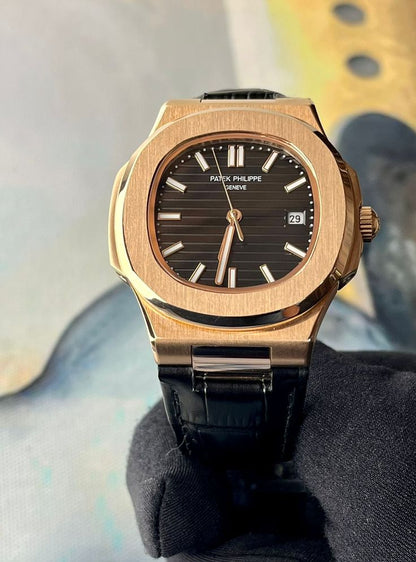 Premium Quality Patek Philipe Luxury Watch-Leather Strap