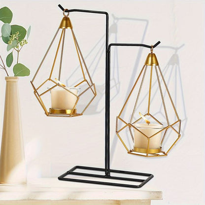 Modern Geometric Hanging Candle & Tealight Holder