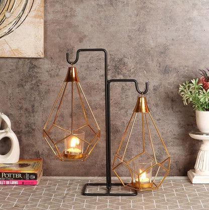 Modern Geometric Hanging Candle & Tealight Holder