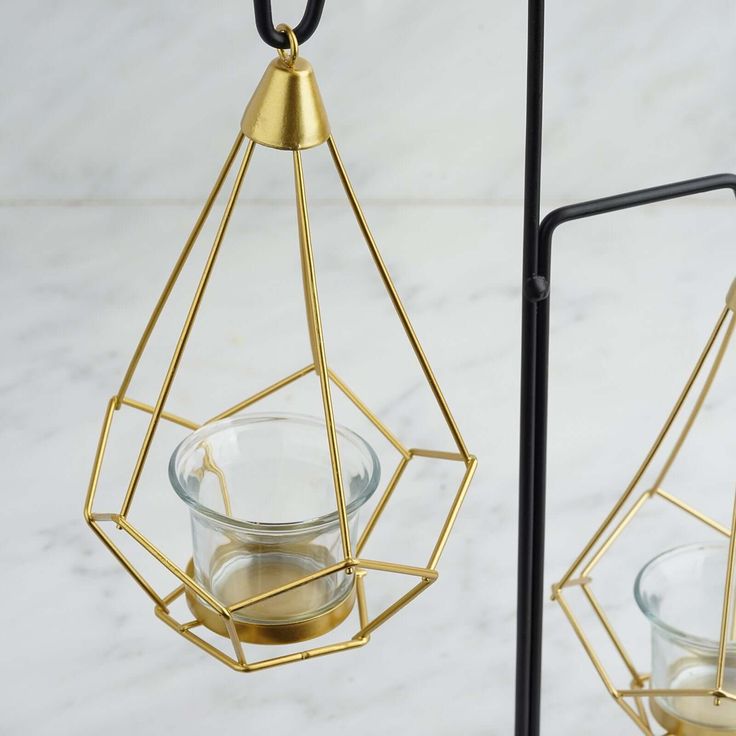 Modern Geometric Hanging Candle & Tealight Holder