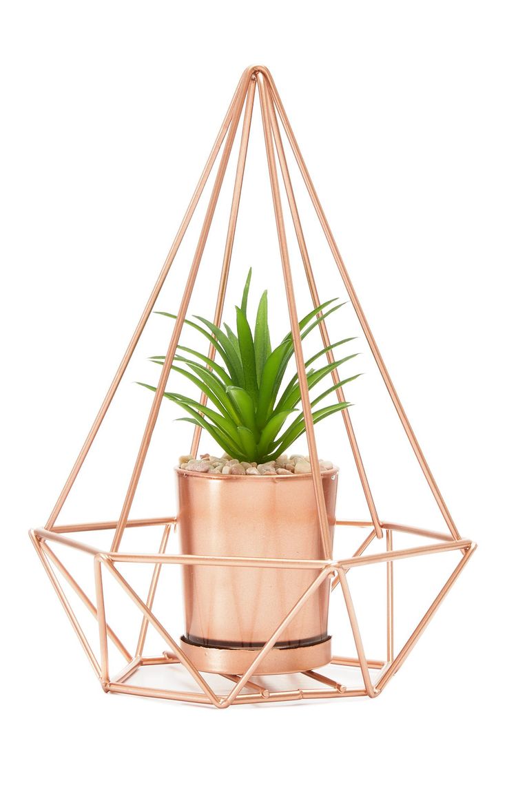 Luxury Feryana Metal Planter with Artificial Plant