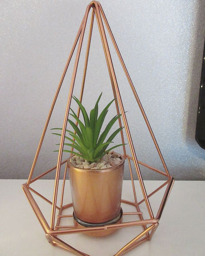 Luxury Feryana Metal Planter with Artificial Plant