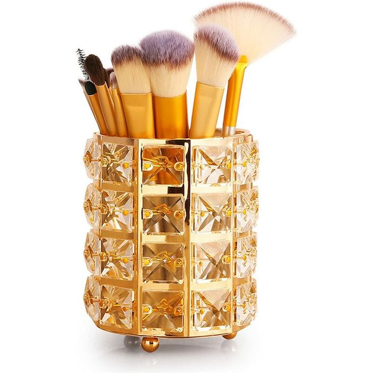 Luxury Crystal Makeup Brush Holder | Elegant Decorative Case