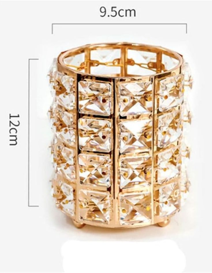 Luxury Crystal Makeup Brush Holder | Elegant Decorative Case