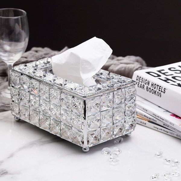 Luxury Crystal Tissue Box Holder | Elegant Decorative  Case