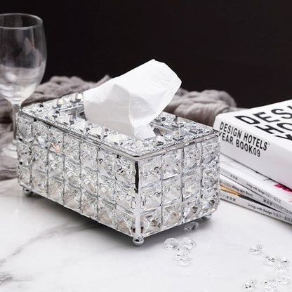 Luxury Crystal Tissue Box Holder | Elegant Decorative  Case