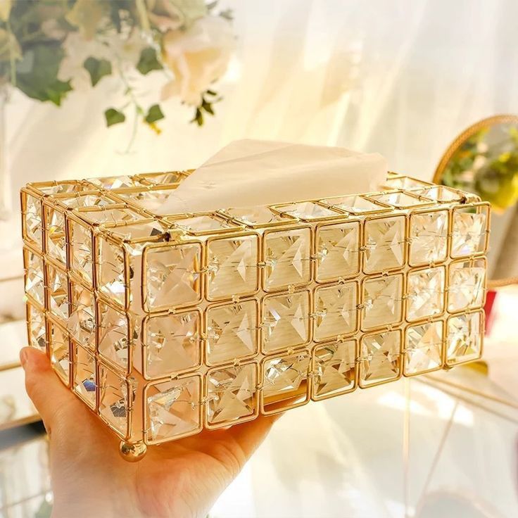 Luxury Crystal Tissue Box Holder | Elegant Decorative  Case
