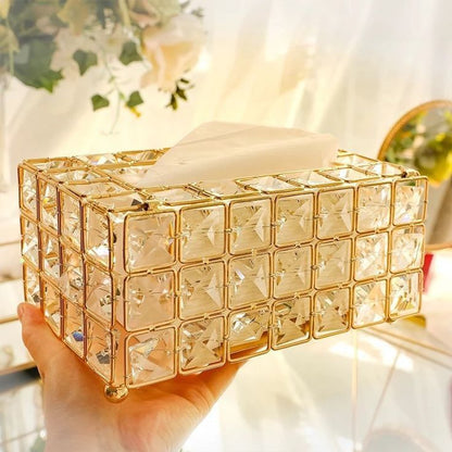 Luxury Crystal Tissue Box Holder | Elegant Decorative  Case