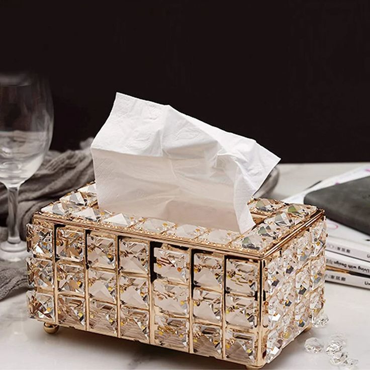 Luxury Crystal Tissue Box Holder | Elegant Decorative  Case
