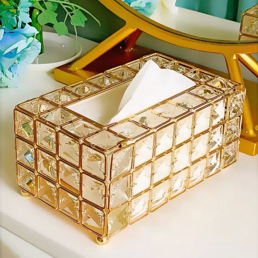 Luxury Crystal Tissue Box Holder | Elegant Decorative  Case
