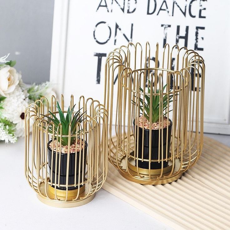 Luxury Freyana Metal Planter with Artificial Plant