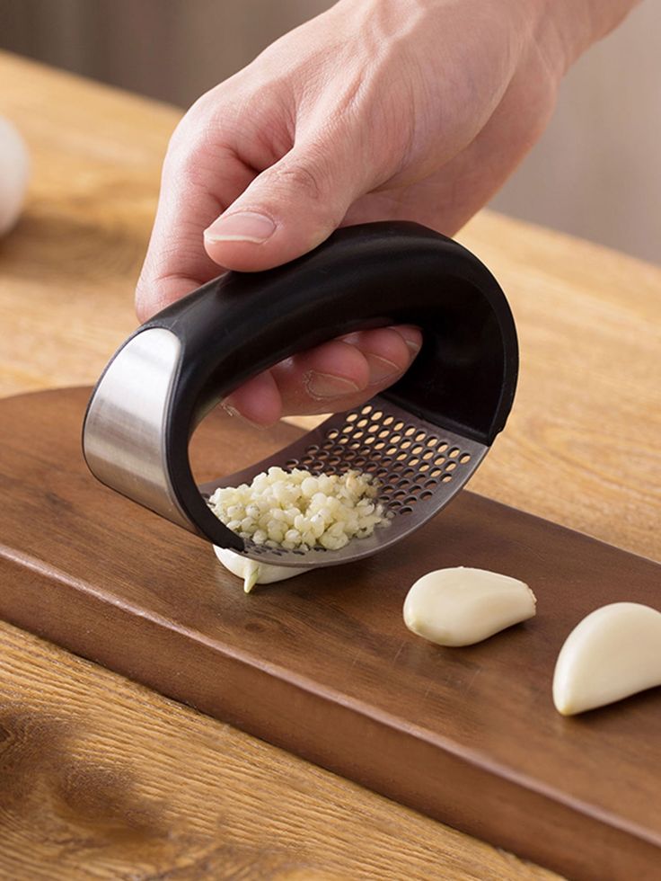 High-Quality Stainless-Steel Garlic Press-