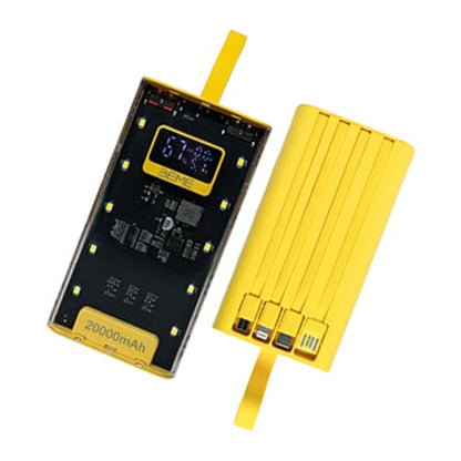 Fast Power Bank Transparent Glass 20,000 mAh-Lithium Battery