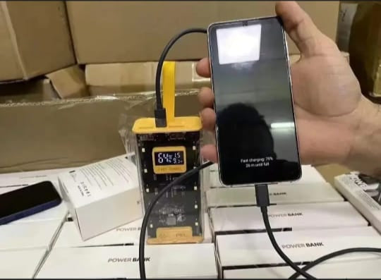 🔋 Super Fast Transparent Glass 20,000 mAh Power Bank – Built-in 4 Cables | Ultra-Powerful Lithium Battery