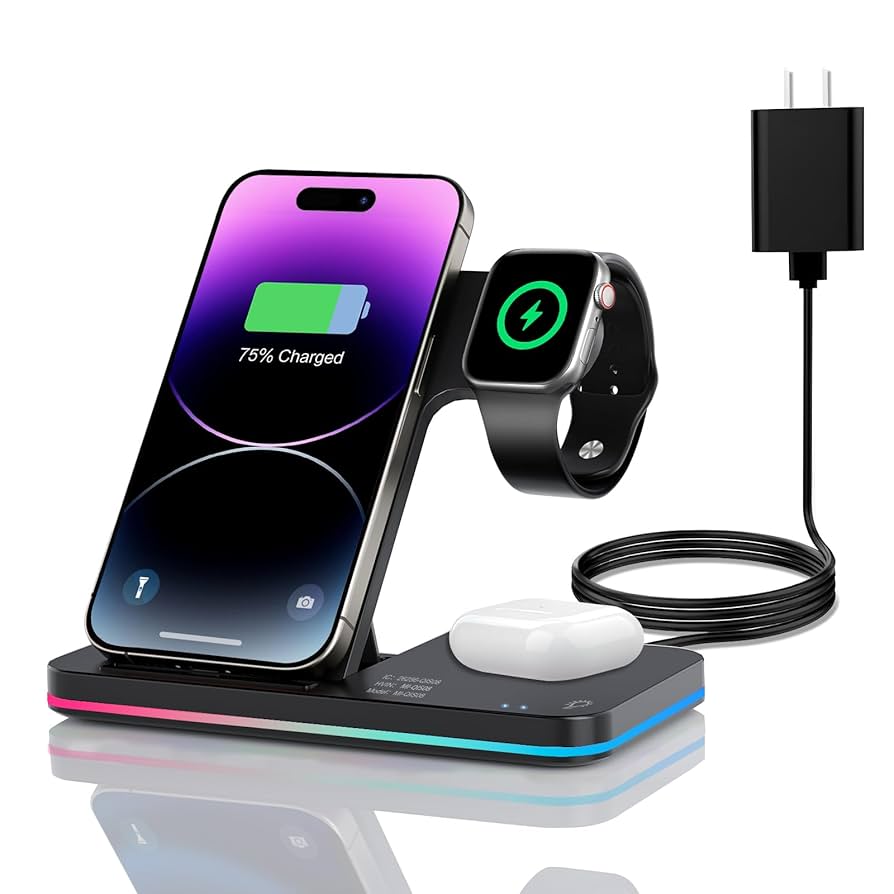 🔋 Premium Quality 3-in-1 Wireless Charger for iPhone
