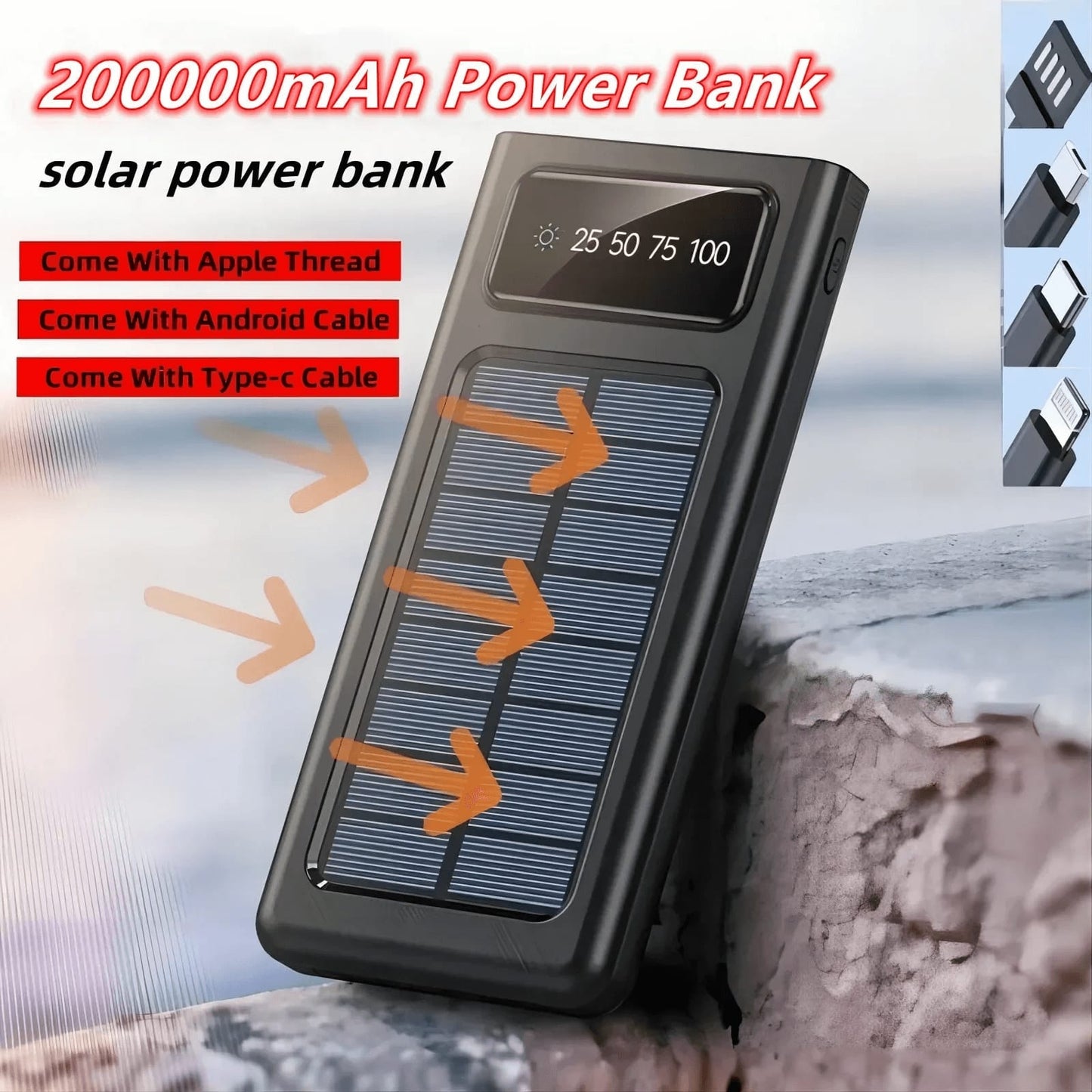 Premium Quality Solar Power Bank,20000 mAh.Fast Charging