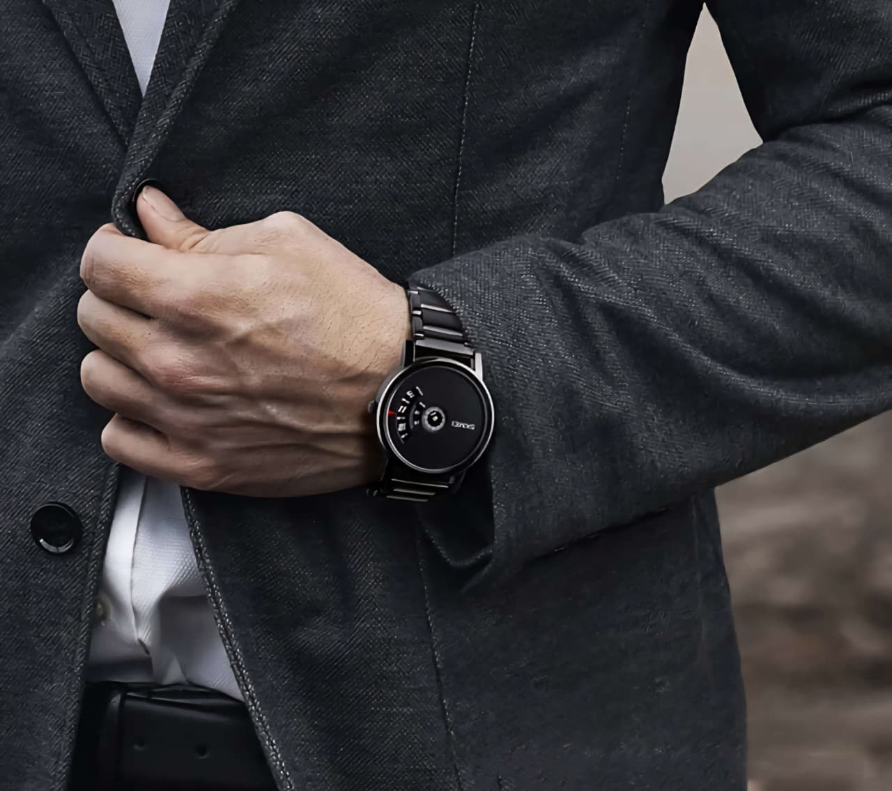 Black Stainless Steel Womage Unique Style Watch