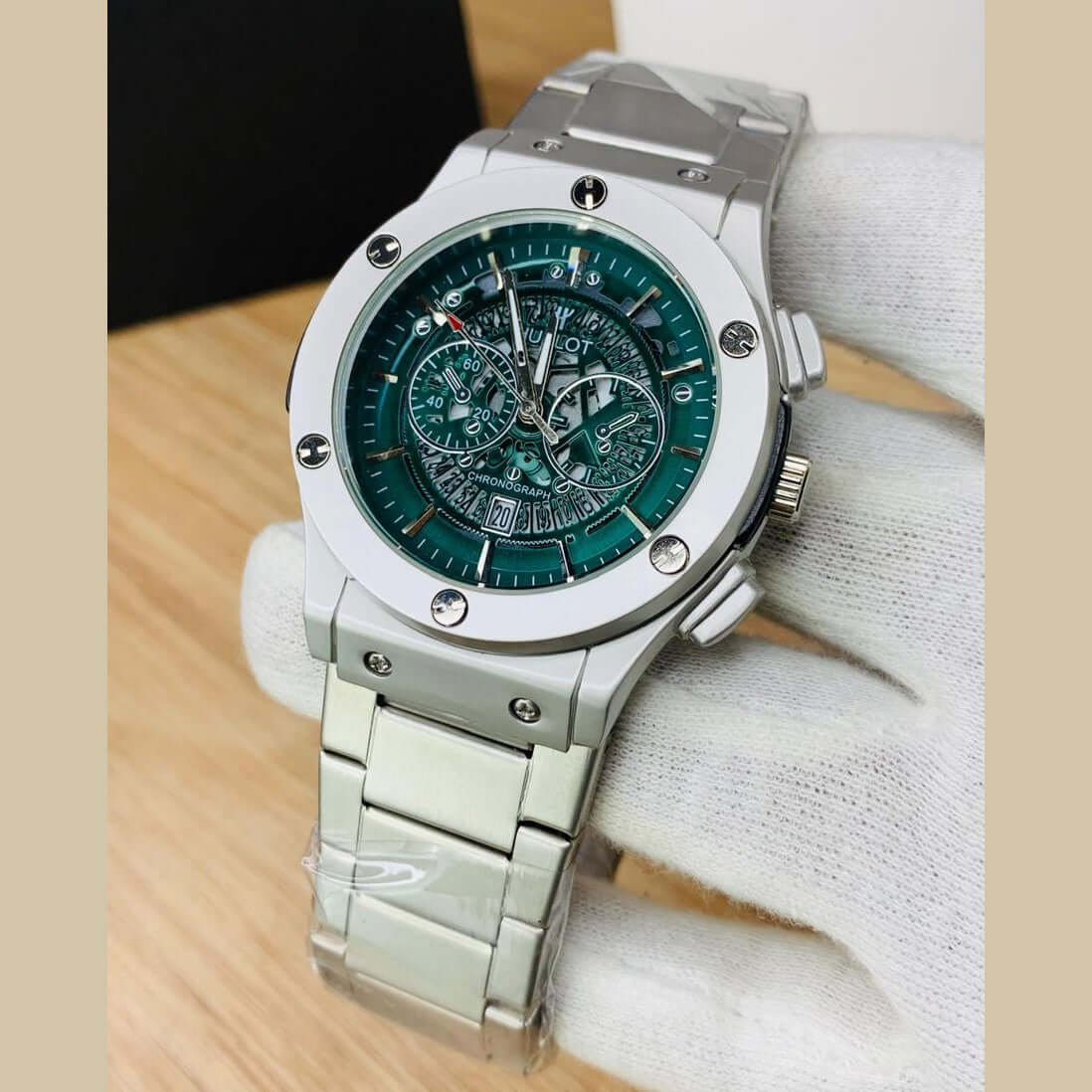 Premium Quality Hublot Watch- Stainless Steel-Skelton Dial