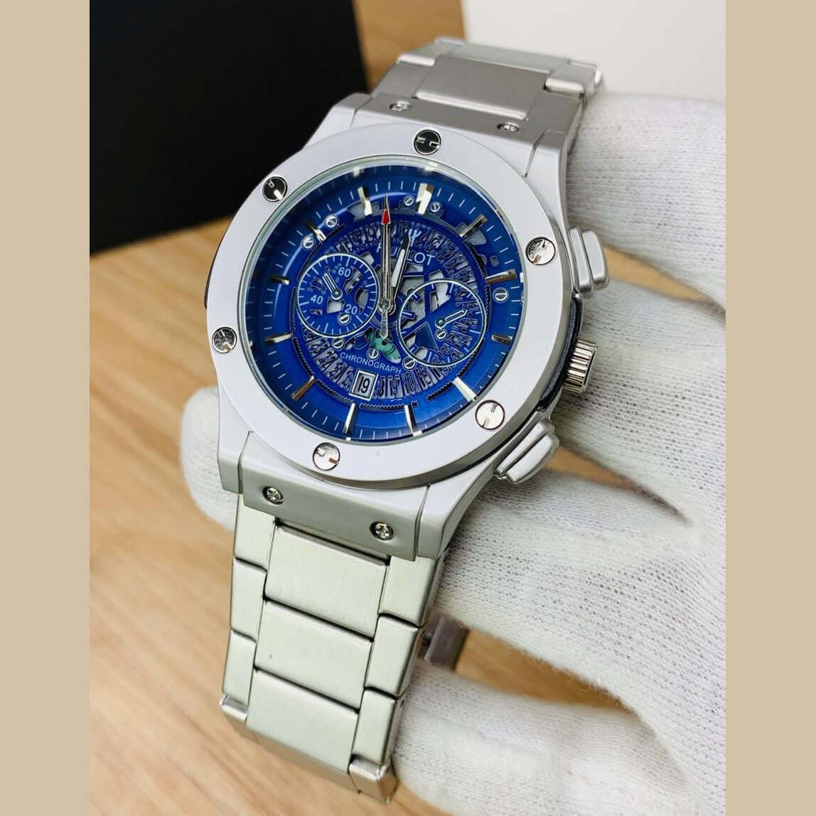Premium Quality Hublot Watch- Stainless Steel-Skelton Dial