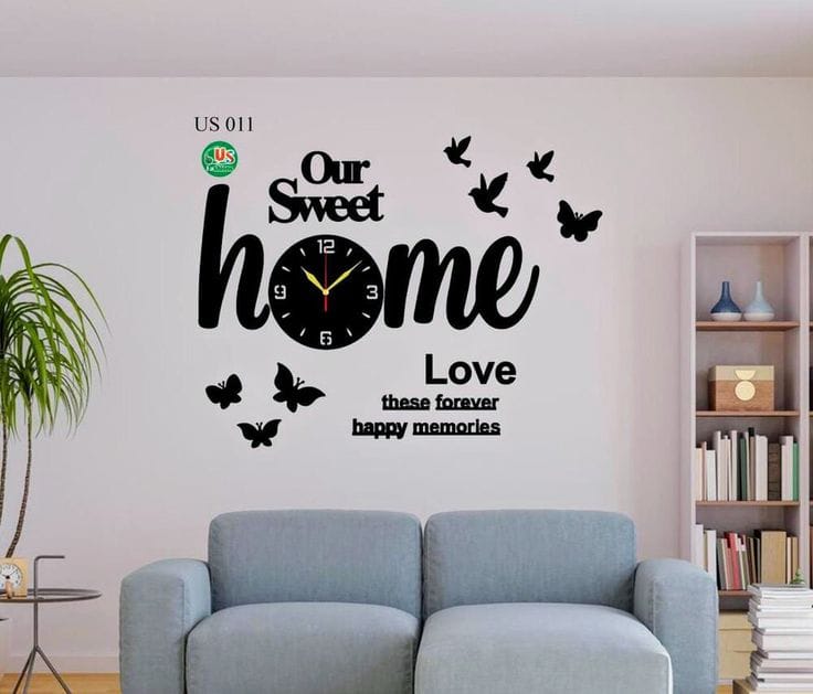 3D Wooden Wall Clock with LED Light