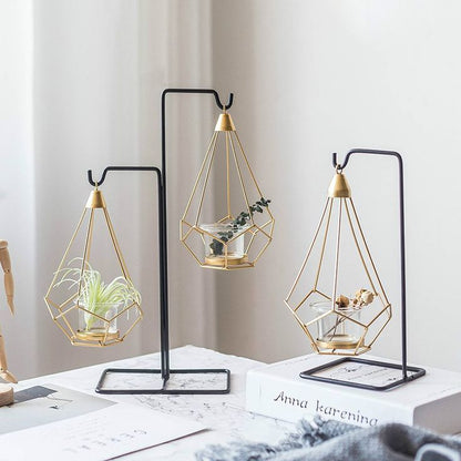 Modern Geometric Hanging Candle & Tealight Holder
