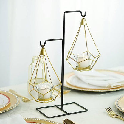 Modern Geometric Hanging Candle & Tealight Holder