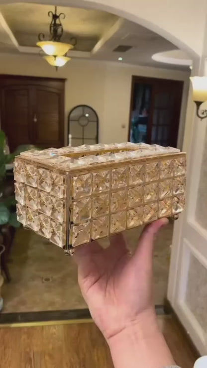 Luxury Crystal Tissue Box Holder | Elegant Decorative  Case