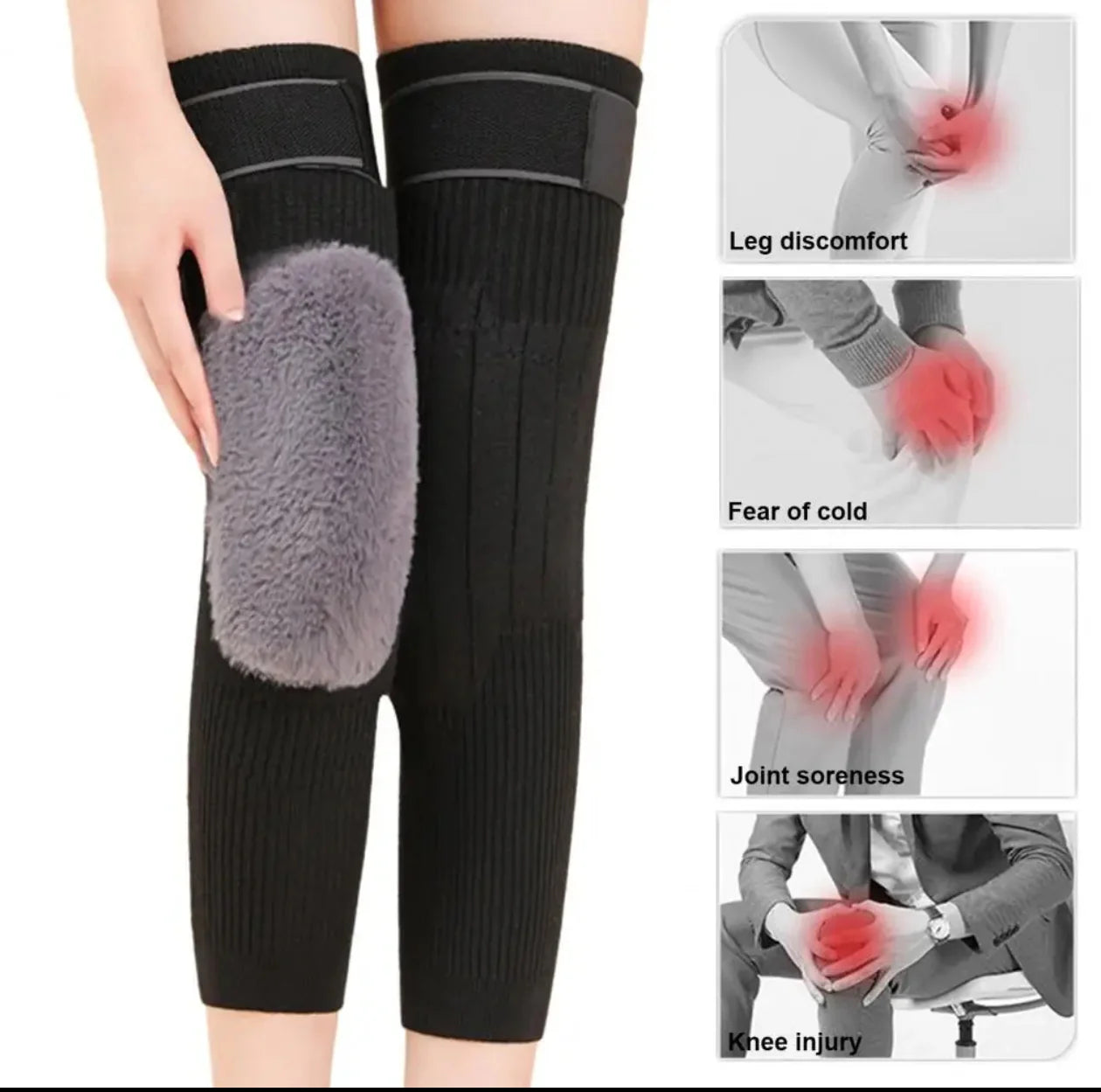 Woolen Knee Warmer with Soft Fleece Padding – Joint Pain Relief